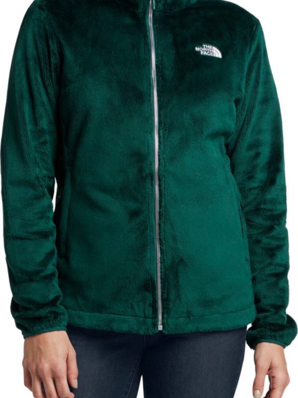 The North Face Plush Zip-Up Jacket - Forest Green